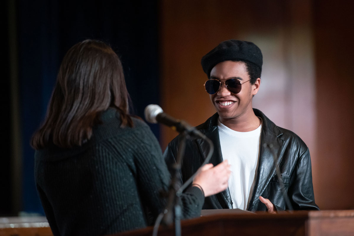 Robert Jean-Gilles won first place in the Individual Performance category for his powerful portrayal of the Black Panthers. (Darin Reed photo.)