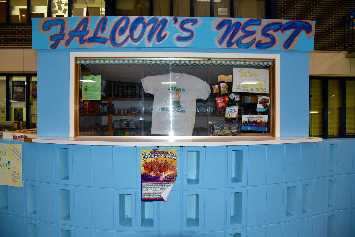 The Finley school store is located in the school's main lobby 