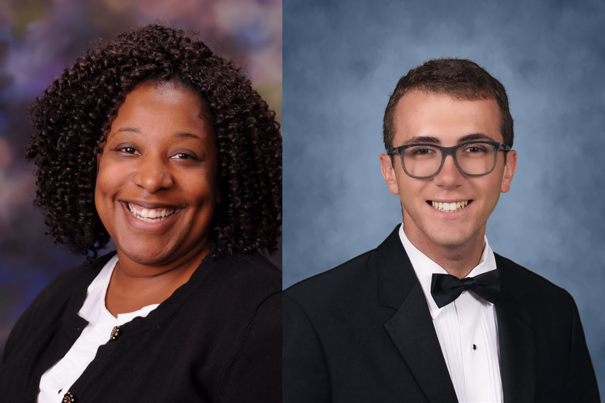 Huntington Class of 2019 salutatorian Ryan Hoffman (right)will always remember high school science teacher Dame Forbes (left.)