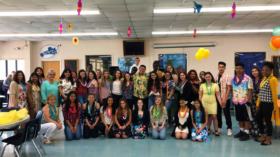Huntington High School's Grandfriends club threw a senior-senior prom and more than 130 people showed up.