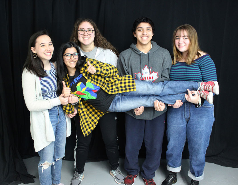 The Ladies and Gent Pictures joke around and hold Binge Watch star Tahiyat Akber.