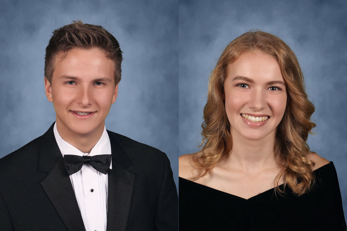 Huntington High School seniors Connor Dougal (left) and Hadley Clayton.