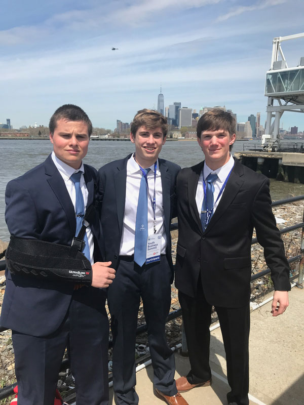 ABODE company executives Chas Forte, Ethan Mulroy and Anthony Martin at the Brooklyn Cruise Terminal.