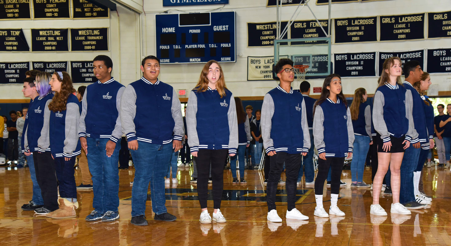The chamber choir performed at last fall's high school pep rally.