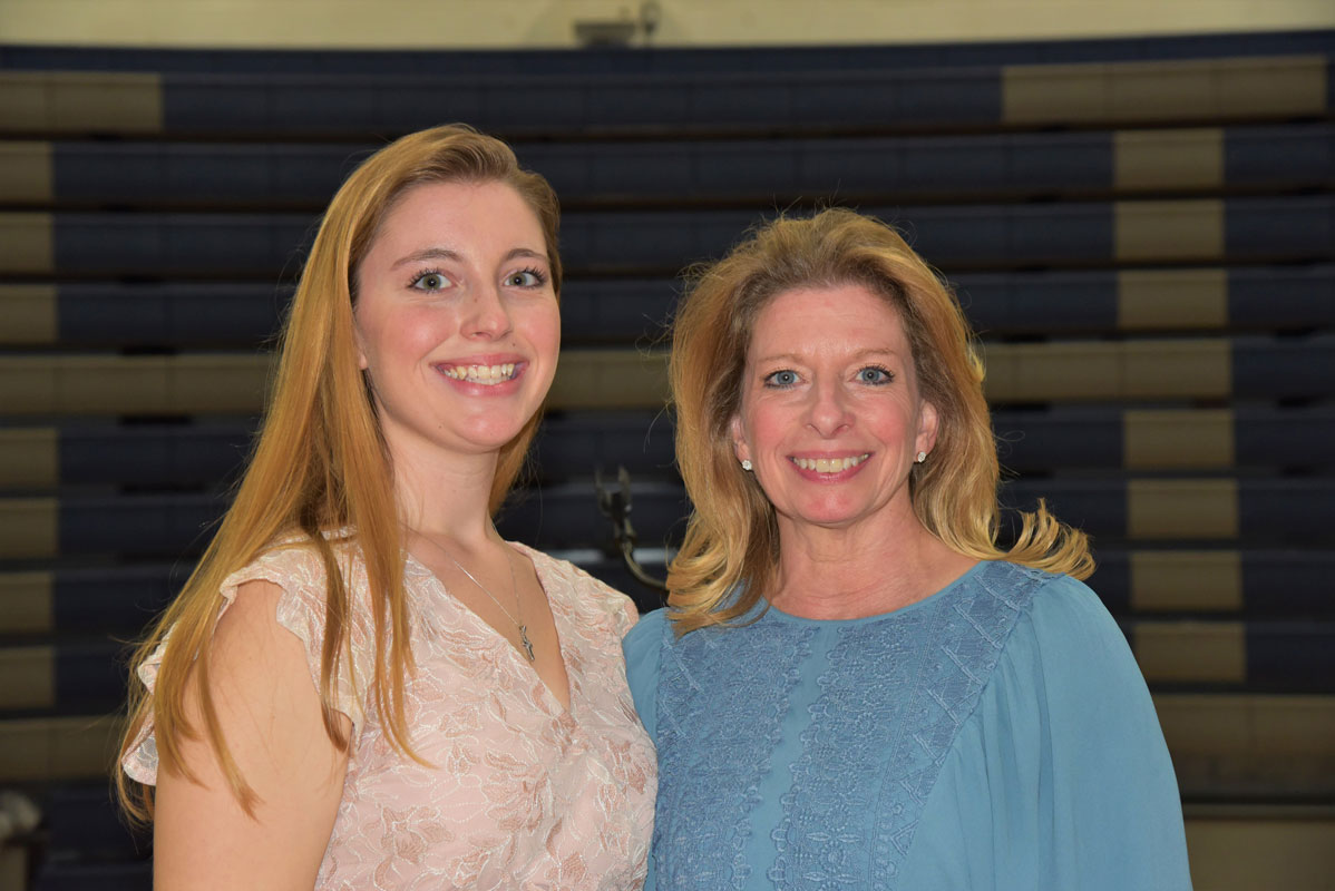 Senior Cameron Fehrs with her mom, Bari, a member of the Huntington School Board.