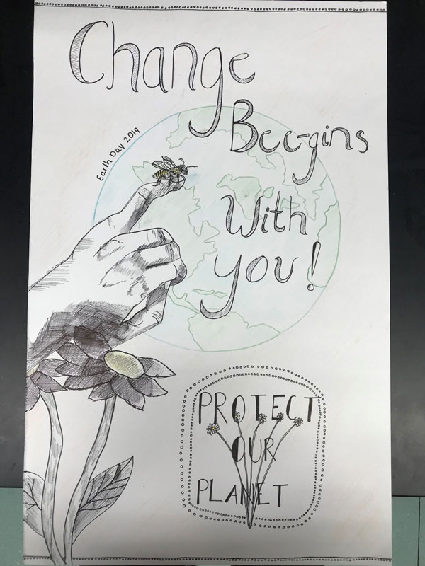 Julia Segal's poster won first place honors in the Best Environmental Message category.