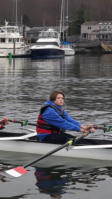 Finley eighth grader Annika Galvin is one of the top young rowers in the state.