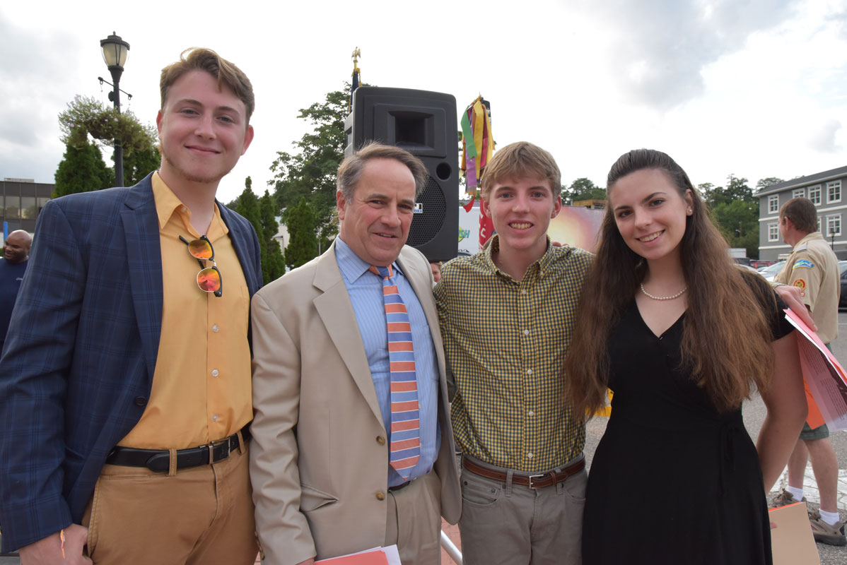 Dominick Stanley, Joe Leavy, Luke Farrell and Kaitlyn Sage at Teddy Roosevelt historical marker unveiling.