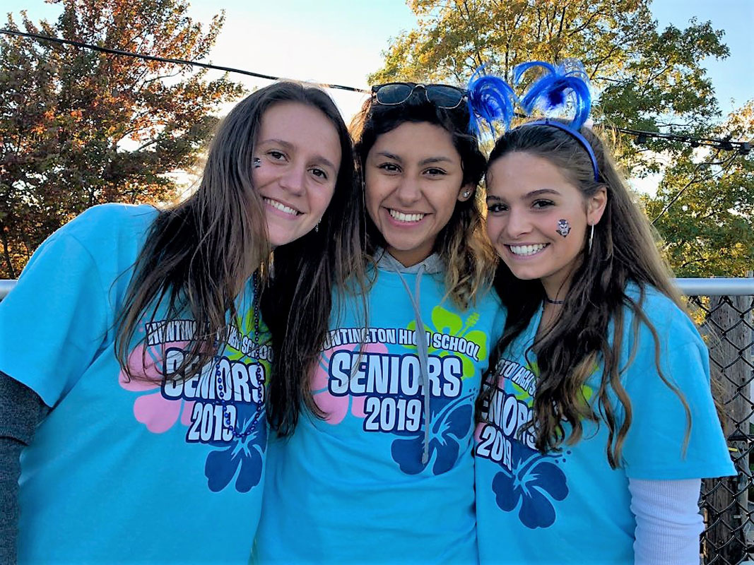 Alyssa Sorensen (left) with fellow seniors Kiara Rafailan and Ashlyn Case.