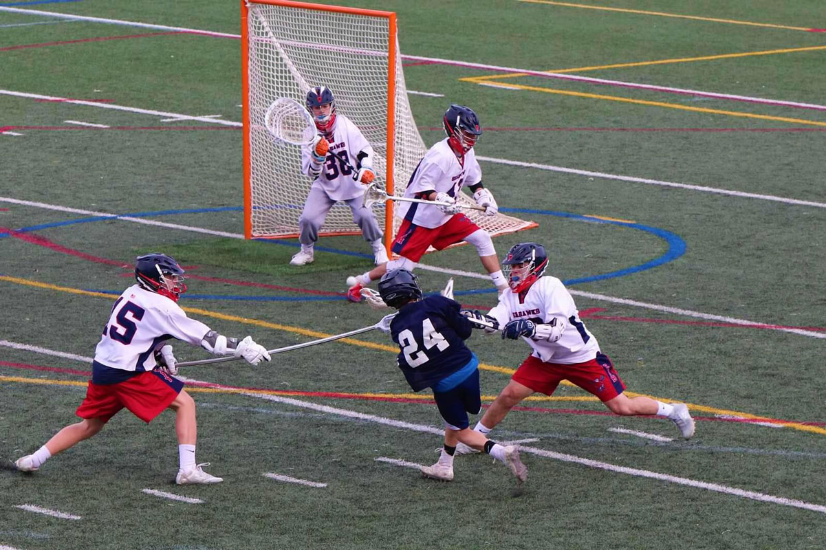 Aidan McNulty (No. 24) fires a shot. He had 19 goals and 29 assists.