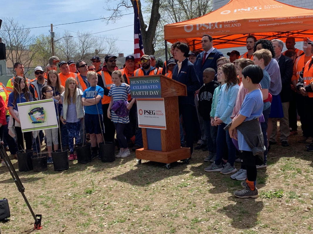The Huntington fifth graders were front and center during the festivities at Gateway Park.