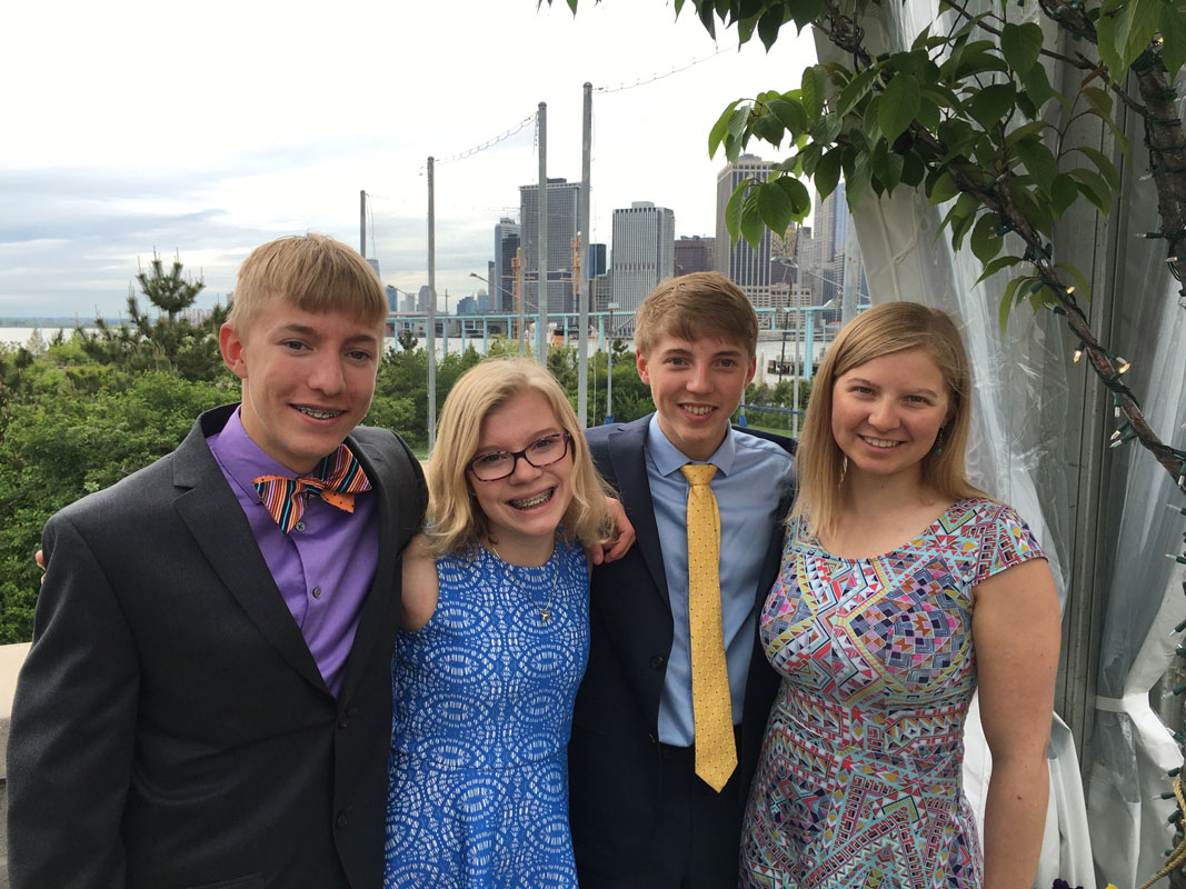 Luke (second from right) with his siblings, Jack, Emma and Greta.