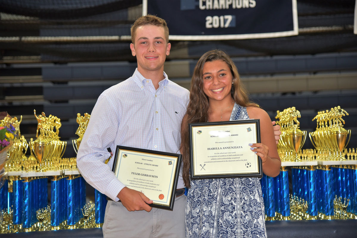 Tyler Gerbavsits and Bella Annunziata captured the 2018 Kleet Lumber Scholarship Award.