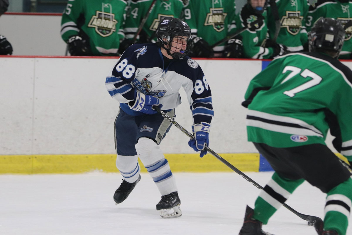 Ryan Williams (No. 88) can skate, check and shoot with the best high school hockey players.