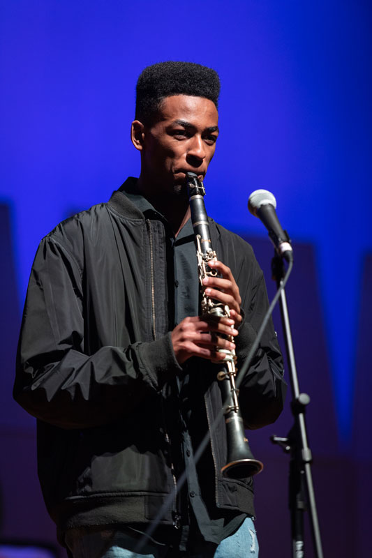 Huntington junior Neil Jean-Baptiste is a talented clarinetist (Darin Reed photo)