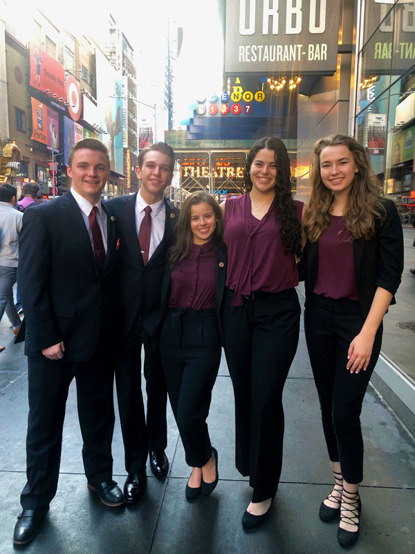 Poppy's presentation team at the Virtual Enterprise Youth Business Summit in Manhattan.