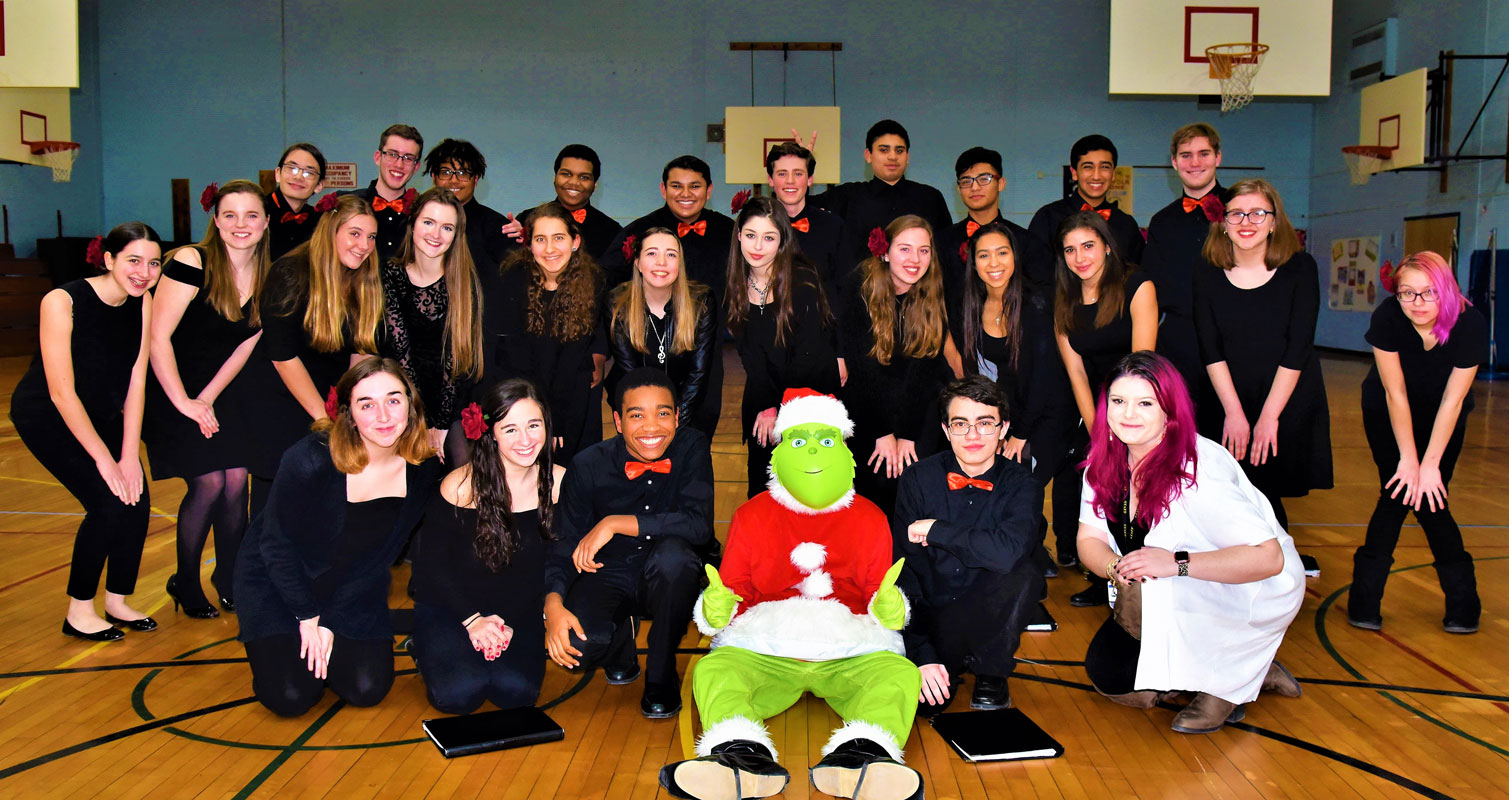 The Huntington High School chamber choir performed last December at a Huntington School Board meeting.