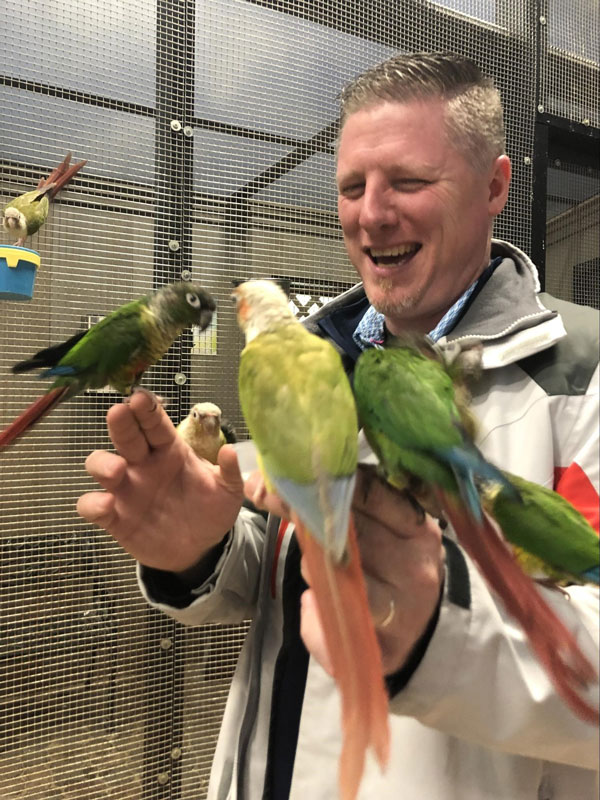 Huntington High School Principal Brenden Cusack had a blast at the LI Aquarium in Riverhead.