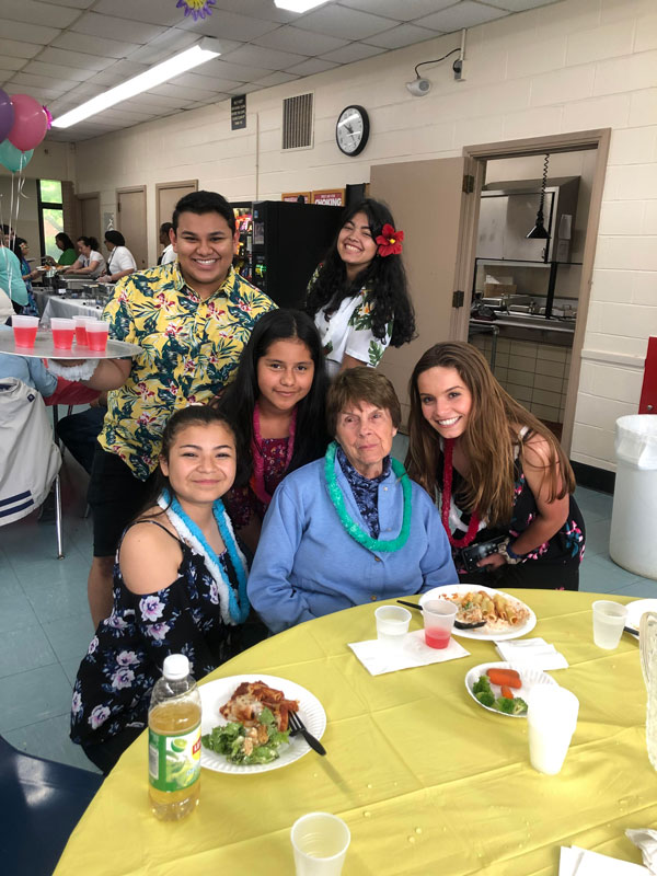 The senior citizens attending the prom and the high school students really bonded 