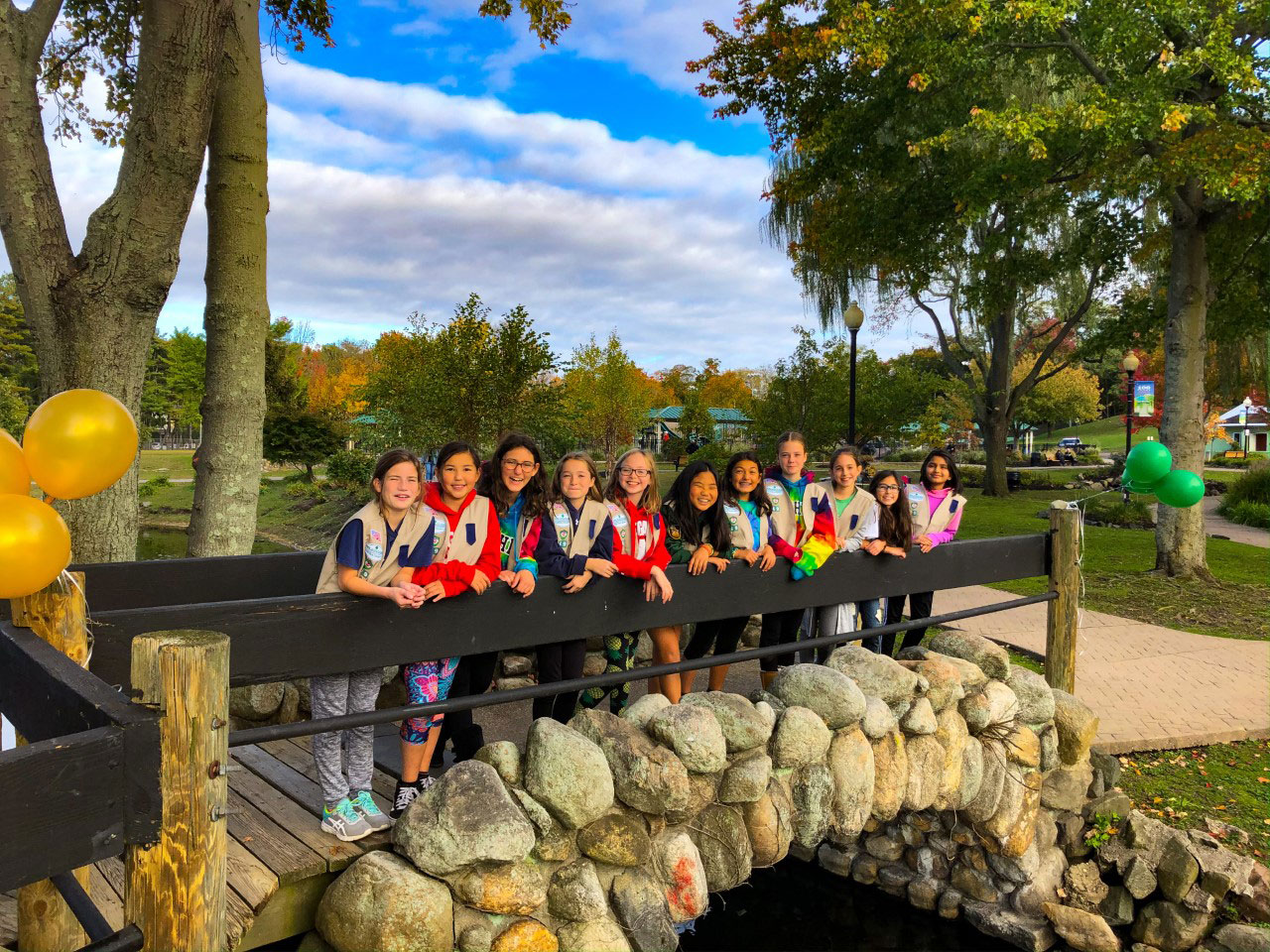 A group of Huntington students is shining in a local Girl Scout troop.