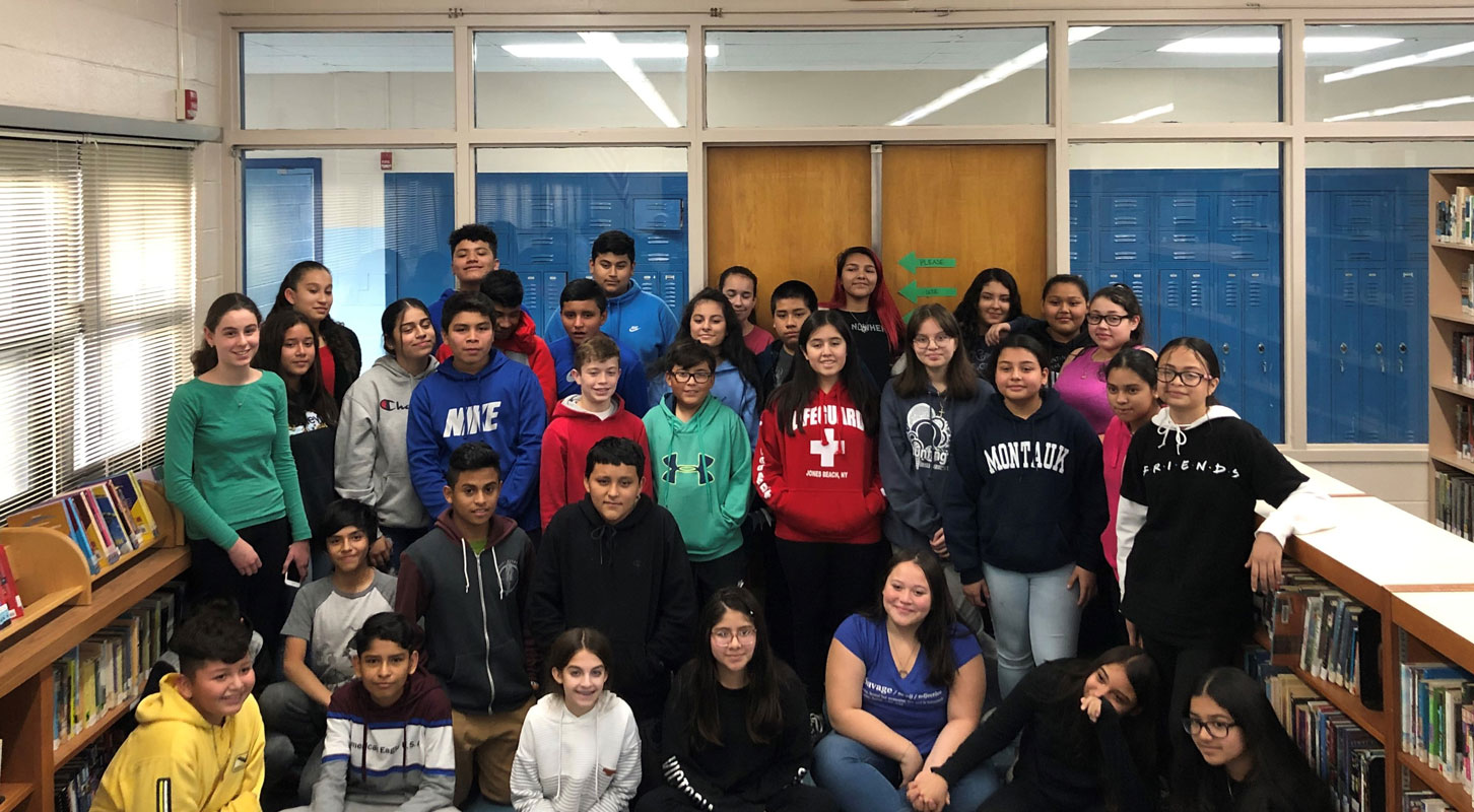 Finley Community club members in the school library.