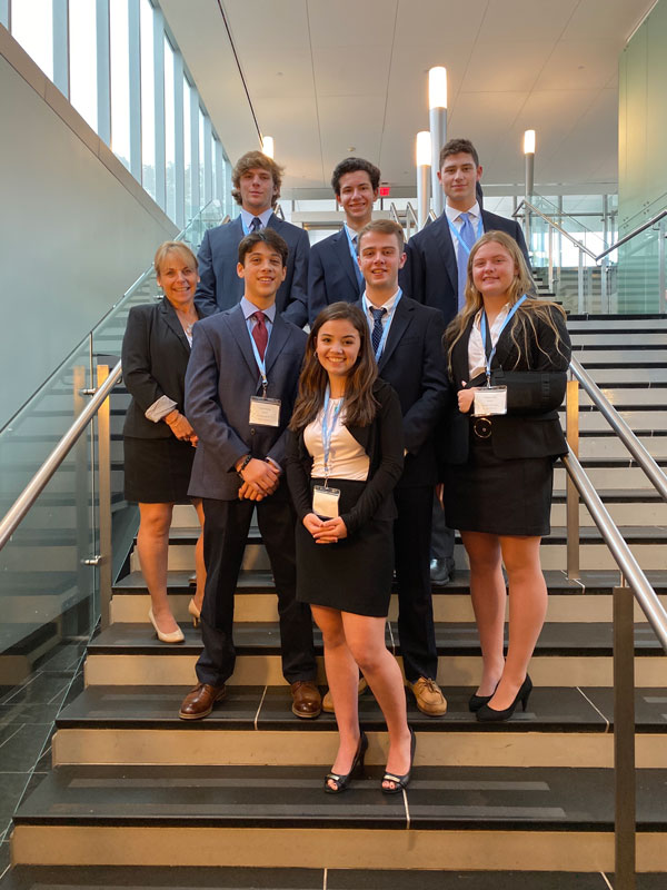 The Snooz3 executive team at LIU Post for a recent elevator pitch contest and networking session.