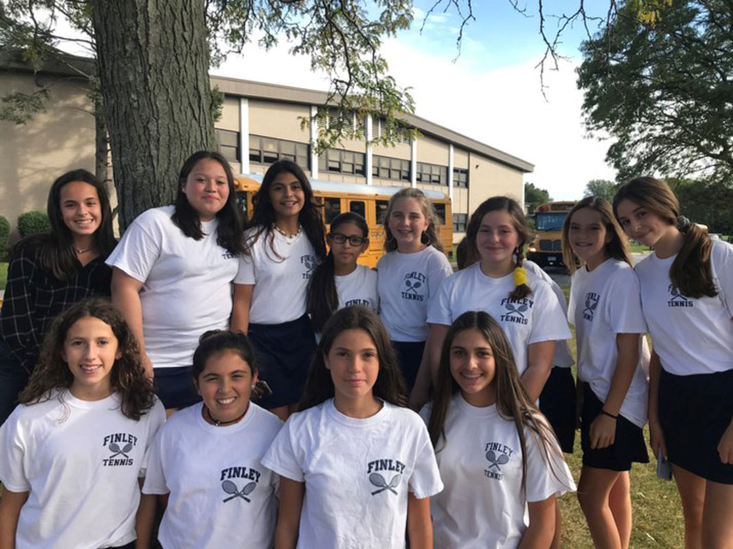 The 2019 J. Taylor Finley Middle School girls' tennis team.