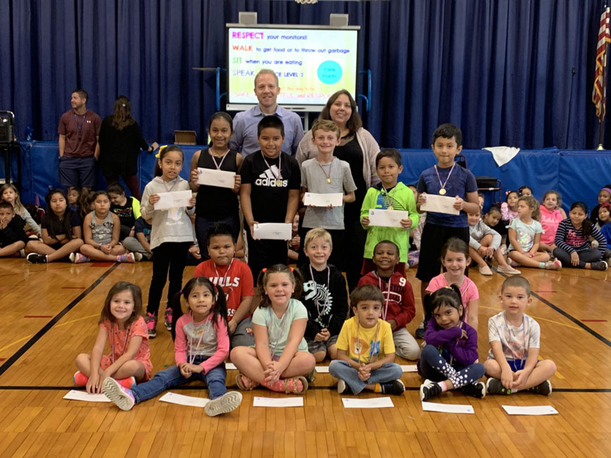 Principal Scott Oshrin with Southdown's Stars of the Month.