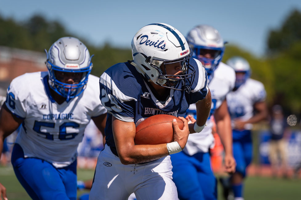 Senior Lex Colato displayed awesome athleticism evading Copiague's defense. (Darin Reed photo (1)