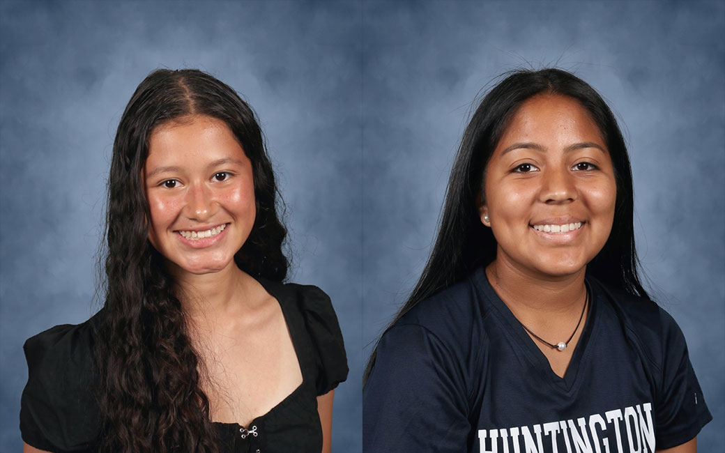 Huntington junior Kemberlin Hernandez-Veliz (Left) and  senior Jenny Zeron-Salmeron are key player for Huntington's varsity soccer team.