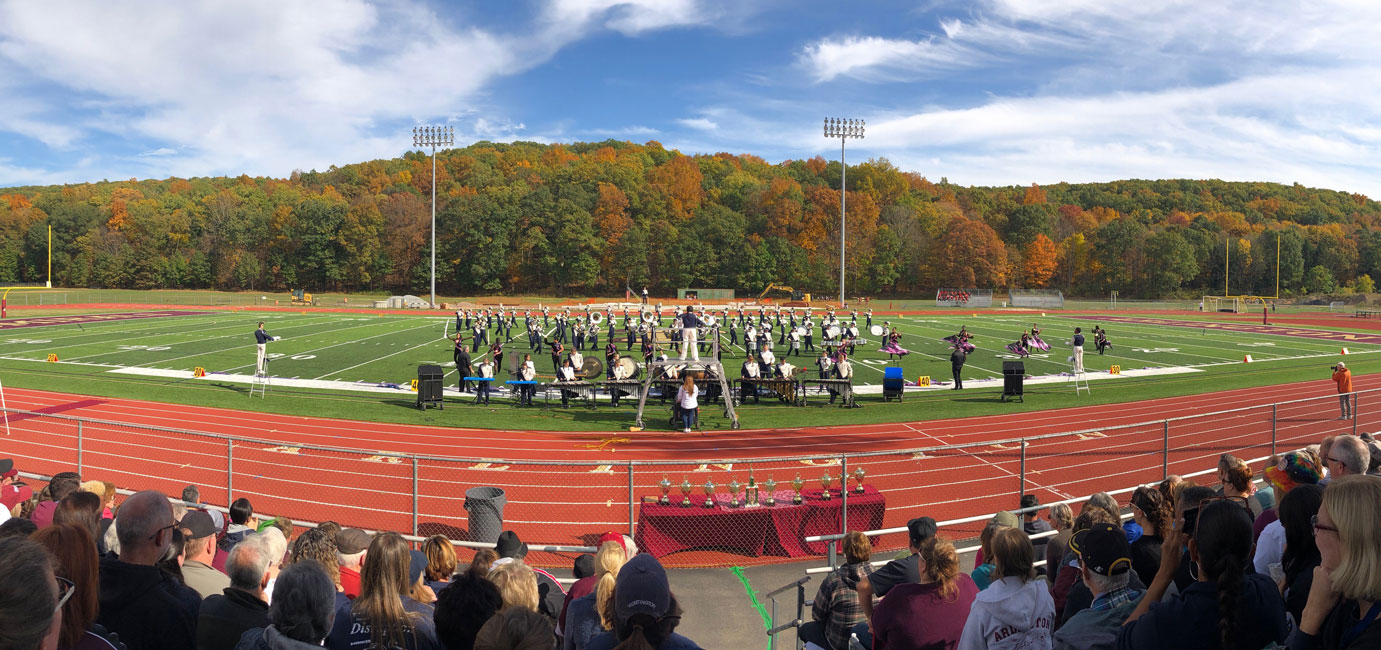 The Huntington Blue Devil marching band tallied its highest score of the fall last Sunday at Arlington 