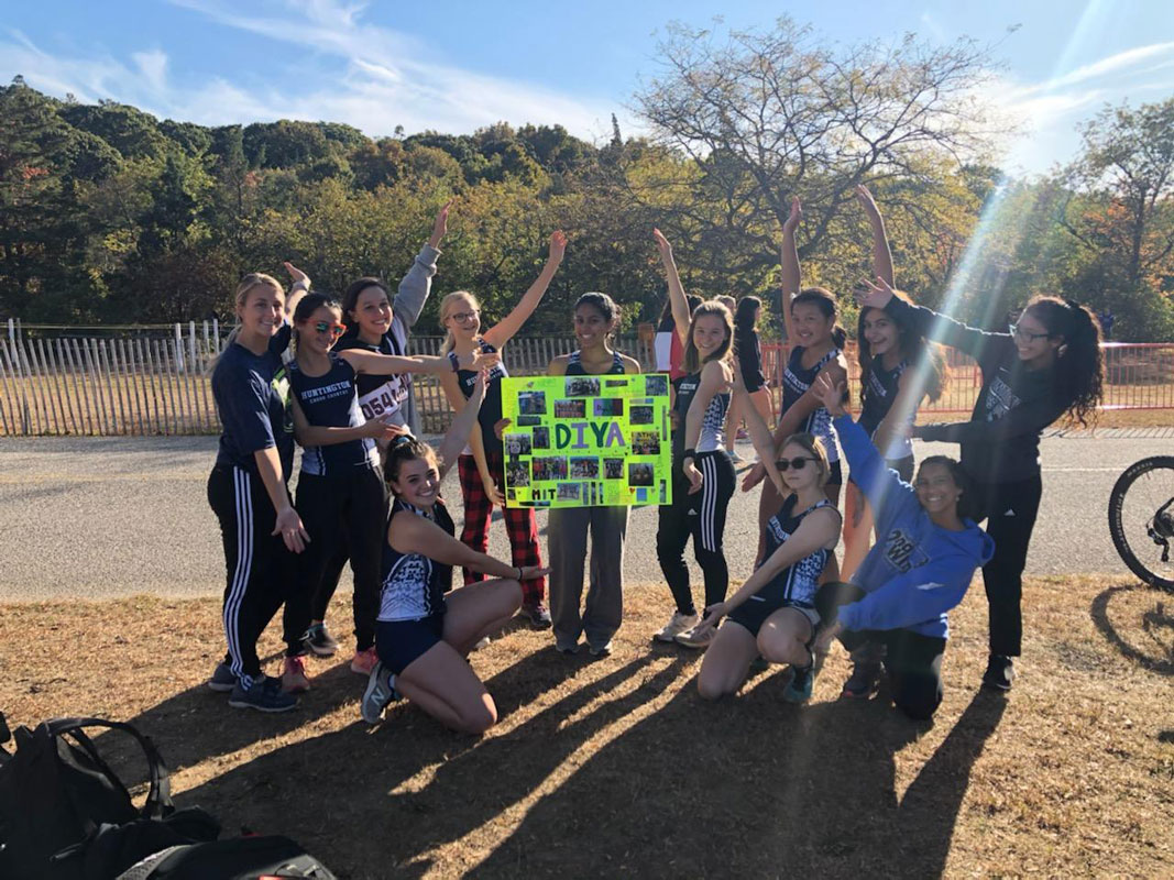 Diya Rai-Gersappe and her teammates and coach on Senior Day at Sunken Meadow State Park (1)