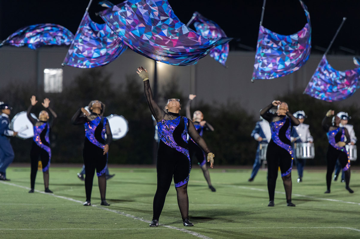 The Blue Devil band's color guard enhances every performance. (Darin Reed photo)