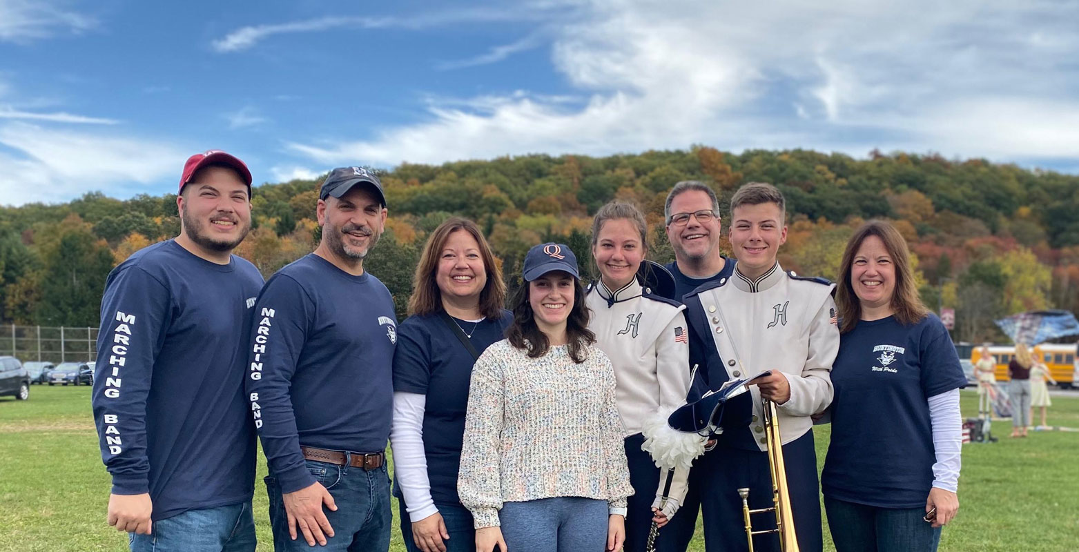 Katie Riley (center) with family members at Arlington last weekend.