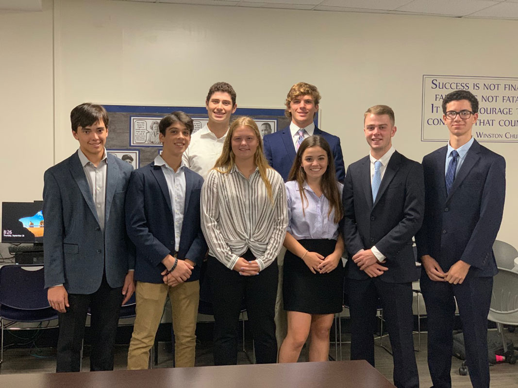 The executives of Snooz³, a Huntington High School Virtual Enterprise company.
