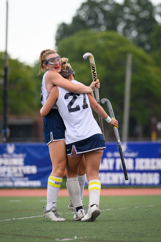 The Blue Devil field hockey team is pulling together for the playoff drive. (Darin Reed photo.)