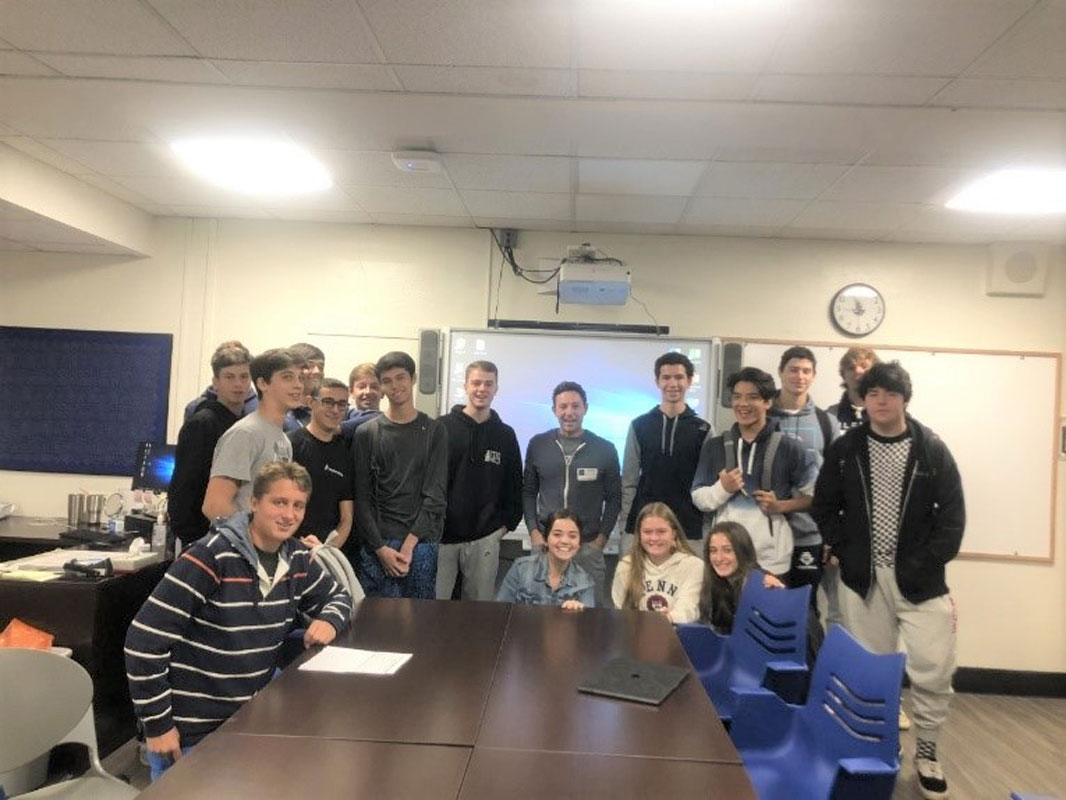 Businessman Jamie Proctor mentored Huntington Virtual Enterprise students.