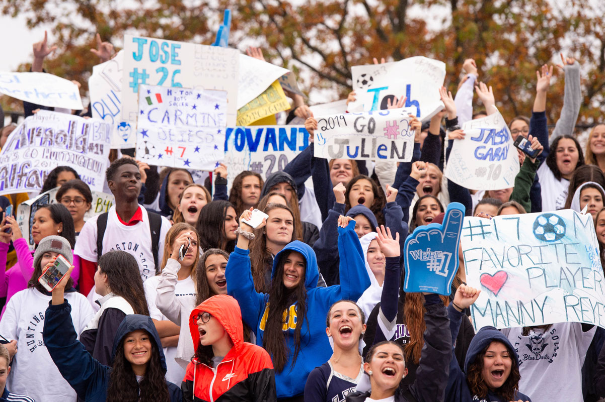  A huge crowd of students turned out for the game despite the rainy weather. (Darin Reed photo)