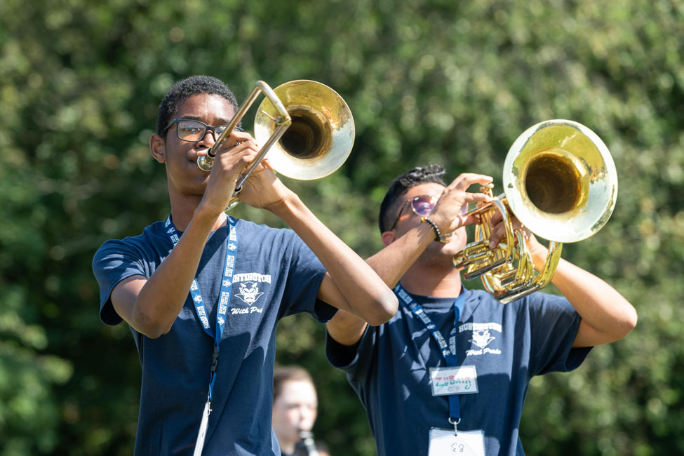 The Blue Devil marching band will perform in public three separate times on Saturday. (Darin Reed photo)