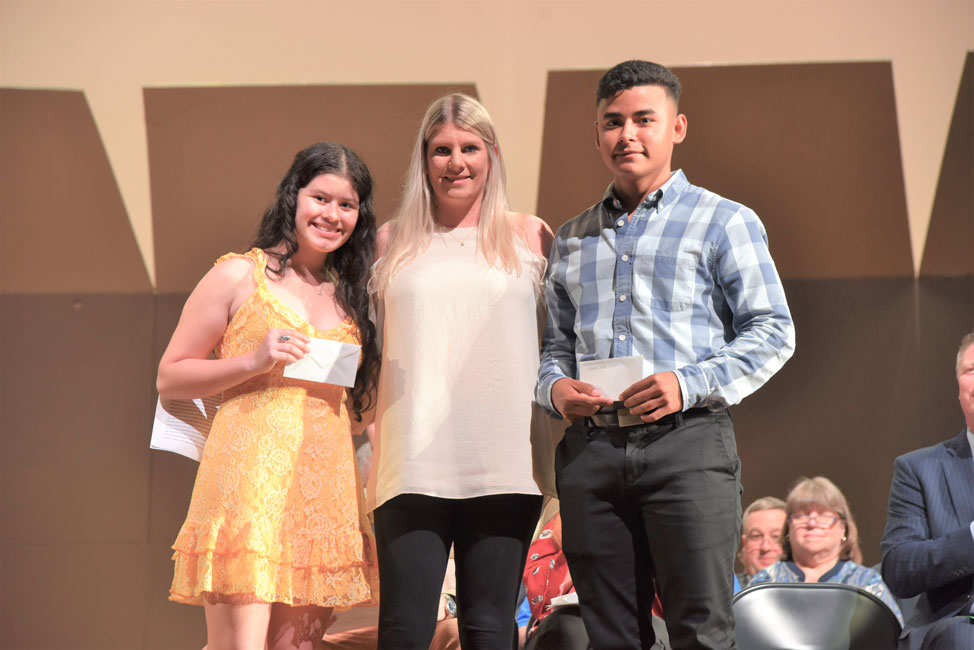 Evelyn Hernandez-Veliz and Edgar Rivas Lizama are winners of the John Bosco Memorial Scholarships.