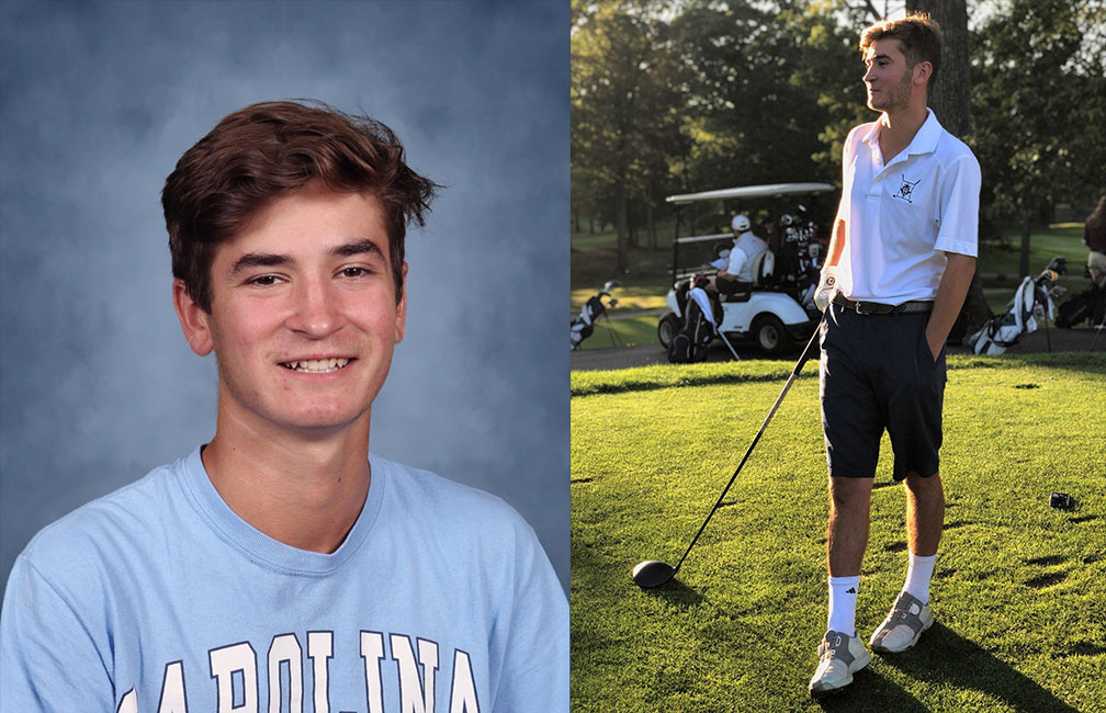 Senior Pat Sclafani on the golf course for Huntington.