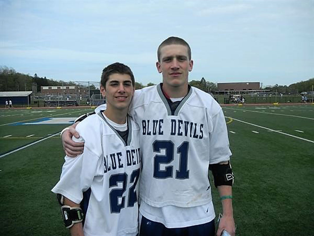 John Bosco (left) played on the Huntington lacrosse team 