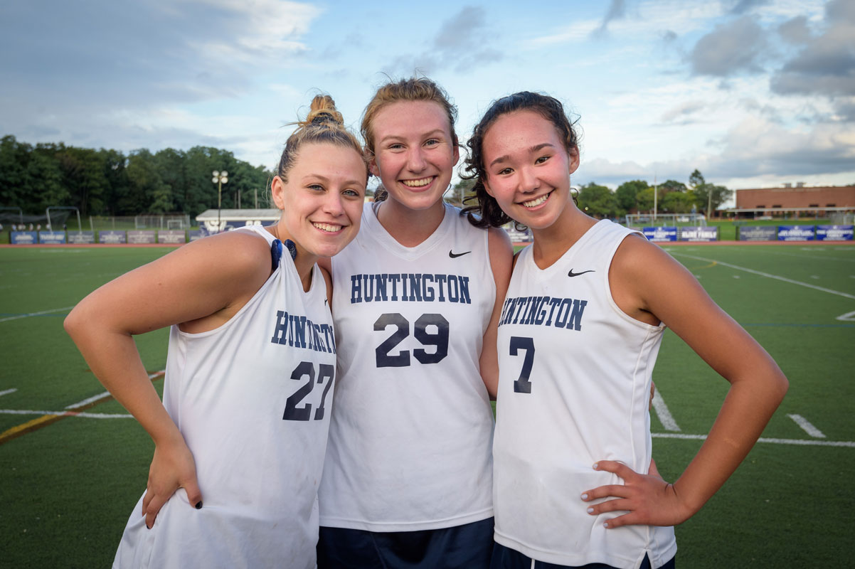 Meg Byrnes, Holly Wright and Anna Wickey are the Blue Devils' captains. (Darin Reed photo.)