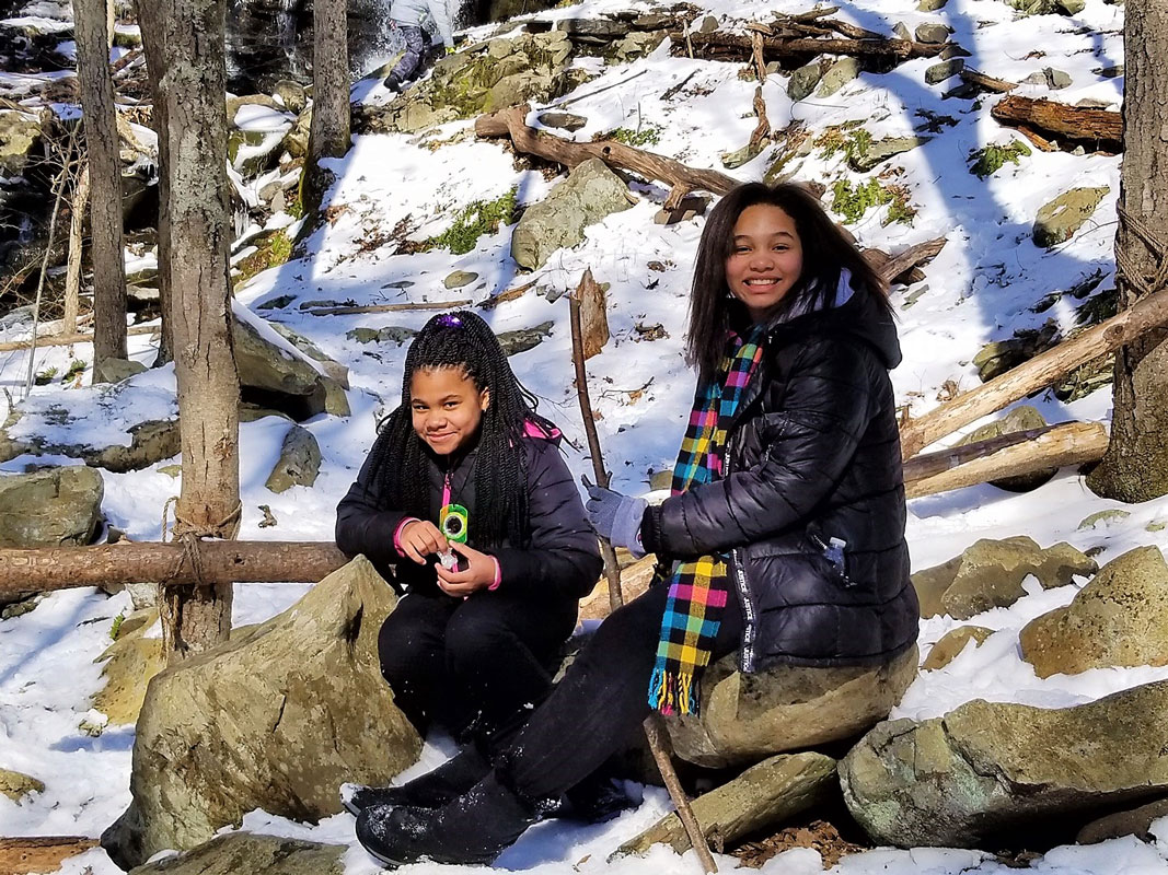 Huntington UFSD sixth graders during last year's trip to Greenkill 