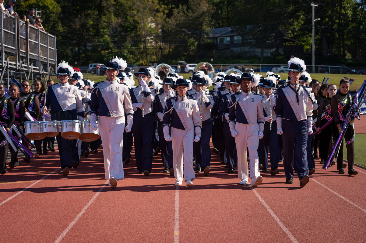 The Blue Devil marching band will compete at Malverne this weekend. (Darin Reed photo)