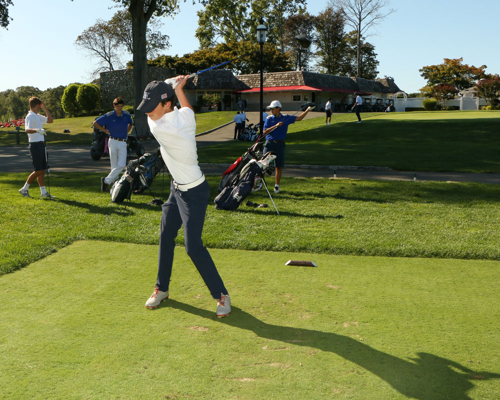 Jack Giamo on the tee at the Huntington Crescent Club.
