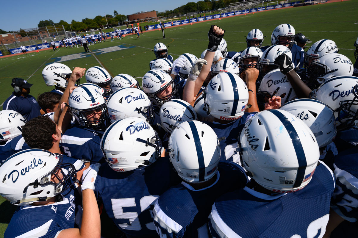 The Blue Devils put on a show, cruising past Copiague, 55-7. (Darin Reed photo.)