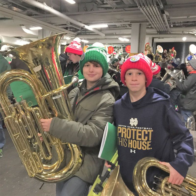 James Obermaier and Cole Pillion at Merry Tuba Christmas in Manhattan in December 2014.