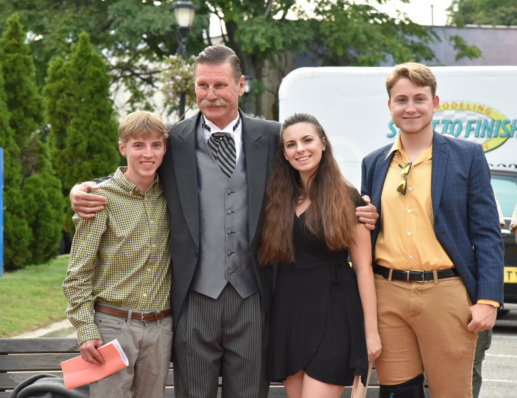 TR impersonator Leer Leary with Luke Farrell, Kaitlyn Sage and Dominick Stanley 
