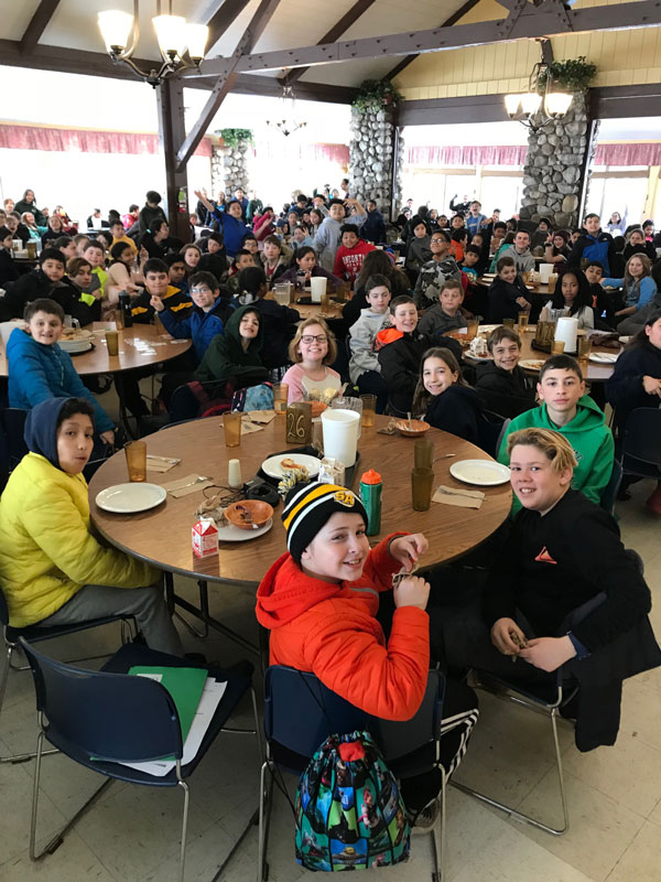 Huntington UFSD sixth graders during last year's trip to Greenkill 